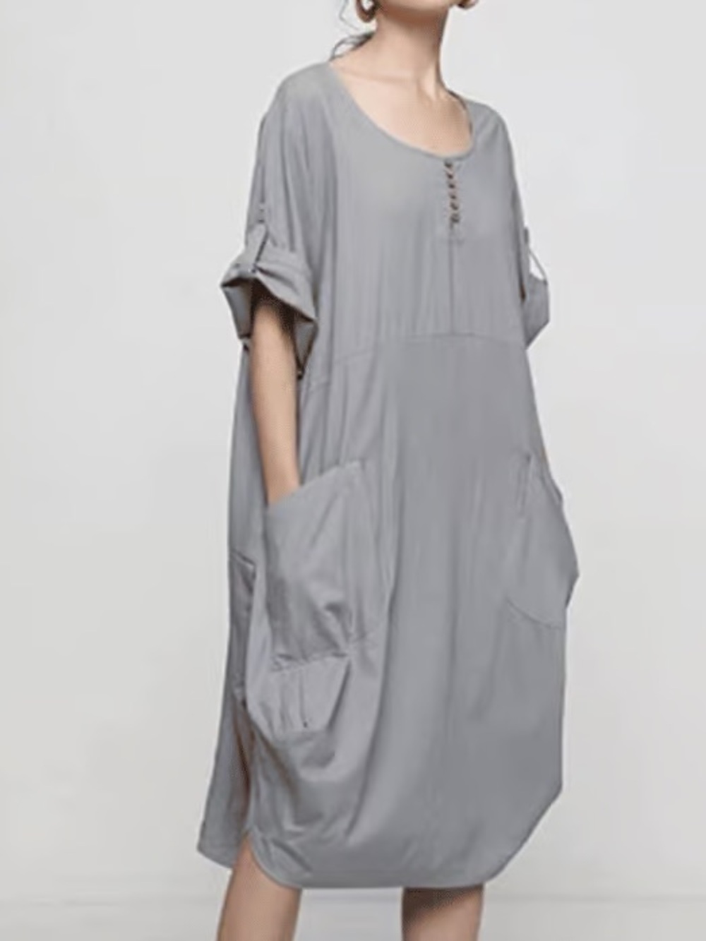 Minibee Women's Ruffle Oversize Casual Midi Dresses with Pockets NEW Sz: Small